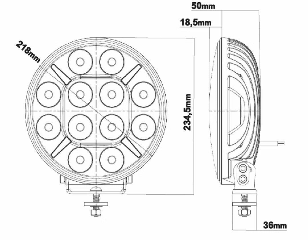 PHARE LONGUE PORTEE - FULL LEDS - POLLUX 9+ GEN-2 - SPOT